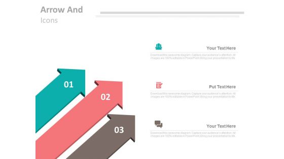 Three Arrows For Positioning In Marketing Powerpoint Template