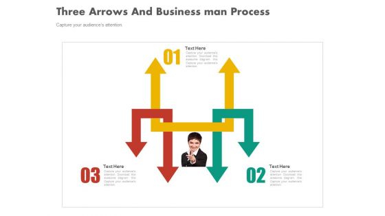 Three Arrows For Strategic Management Process Powerpoint Template