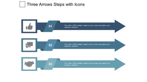 Three Arrows Steps With Icons Ppt PowerPoint Presentation Infographic Template Show