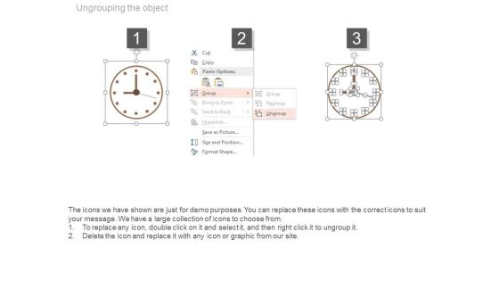 Three Clocks Business Agenda Diagram Powerpoint Slides