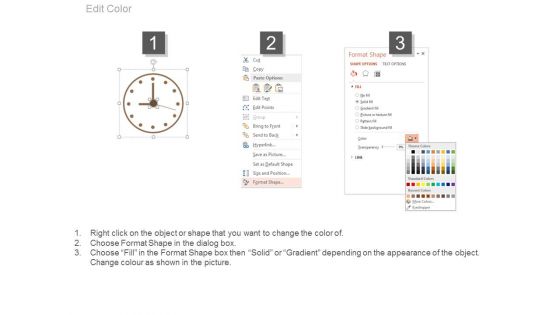 Three Clocks Business Agenda Diagram Powerpoint Slides