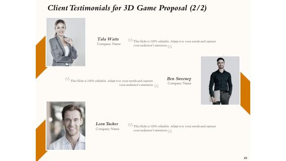 Three Dimensional Games Proposal Ppt PowerPoint Presentation Complete Deck With Slides