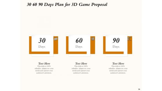 Three Dimensional Games Proposal Ppt PowerPoint Presentation Complete Deck With Slides