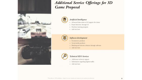 Three Dimensional Games Proposal Ppt PowerPoint Presentation Complete Deck With Slides