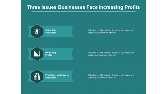 Three Issues Businesses Face Increasing Profits Ppt PowerPoint Presentation Gallery Information