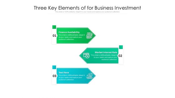 Three Key Elements Of Business Investment Ppt PowerPoint Presentation Gallery Deck PDF Three Key Elements Of Business Investment Ppt PowerPoint Presentation Gallery Deck PDF