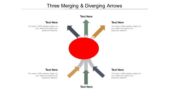 Three Merging And Diverging Arrows Ppt Powerpoint Presentation File Smartart