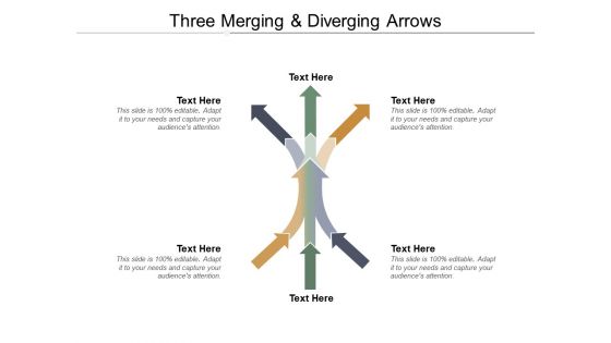 Three Merging And Diverging Arrows Ppt PowerPoint Presentation Layouts Graphics Template