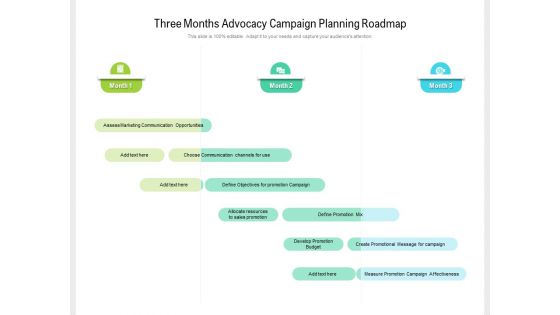 Three Months Advocacy Campaign Planning Roadmap Professional
