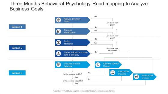 Three Months Behavioral Psychology Road Mapping To Analyze Business Goals Designs