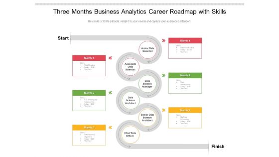 Three Months Business Analytics Career Roadmap With Skills Summary Three Months Business Analytics Career Roadmap With Skills Summary