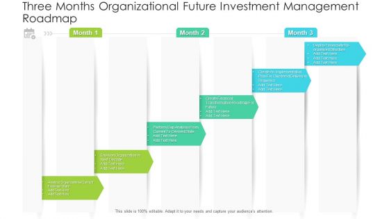 Three Months Organizational Future Investment Management Roadmap Clipart