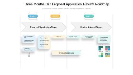 Three Months Plan Proposal Application Review Roadmap Demonstration