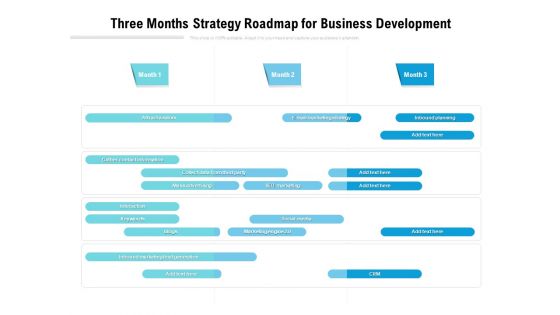 Three Months Strategy Roadmap For Business Development Formats