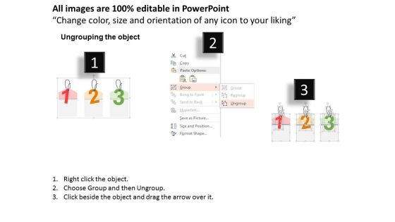 Three Numeric Tags For Text Representation Powerpoint Template