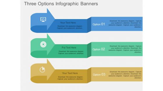Three Options Infographic Banners Powerpoint Template