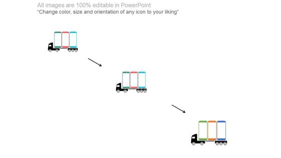 Three Options Tags On Truck For Business Powerpoint Slides