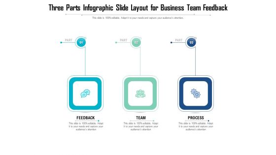 Three Parts Infographic Slide Layout For Business Team Feedback Ppt PowerPoint Presentation Gallery Introduction PDF
