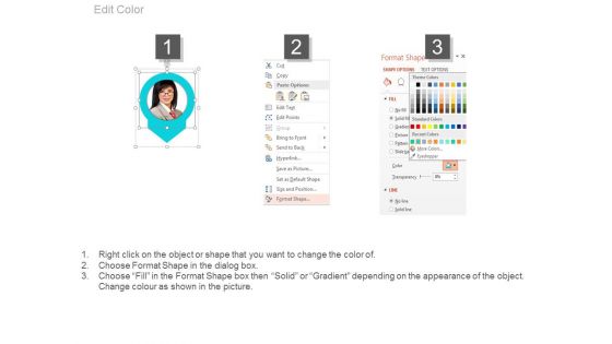 Three Person Tags With Skill Percentage Charts Powerpoint Slides