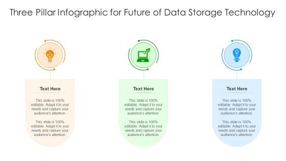 Three Pillar Infographic For Future Of Data Storage Technology Ppt PowerPoint Presentation Images PDF