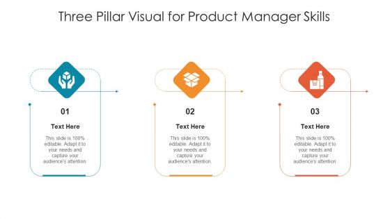 Three Pillar Visual For Product Manager Skills Ppt PowerPoint Presentation Styles Slideshow PDF Three Pillar Visual For Product Manager Skills Ppt PowerPoint Presentation Styles Slideshow PDF