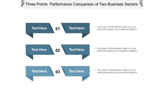 Three Points Performance Comparison Of Two Business Sectors Ppt PowerPoint Presentation Icon Graphic Tips