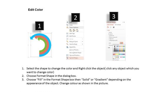Three Semicircular Arrows Process Diagram Powerpoint Templates