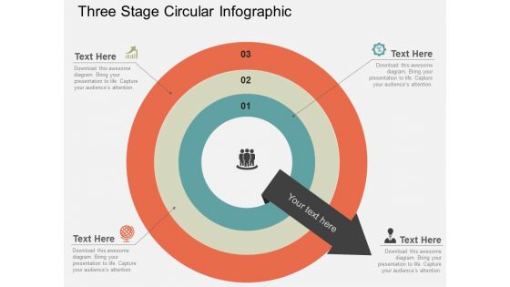 Three Stage Circular Infographic Powerpoint Templates