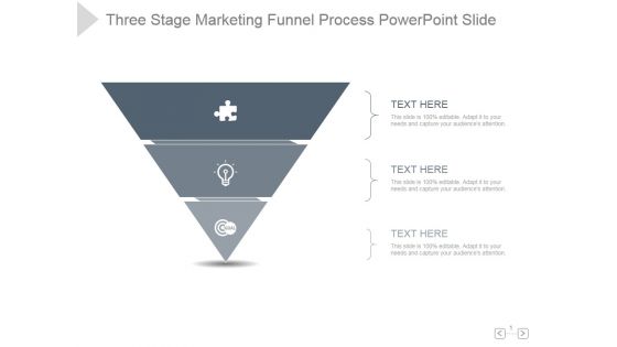 Three Stage Marketing Funnel Process Ppt PowerPoint Presentation Picture
