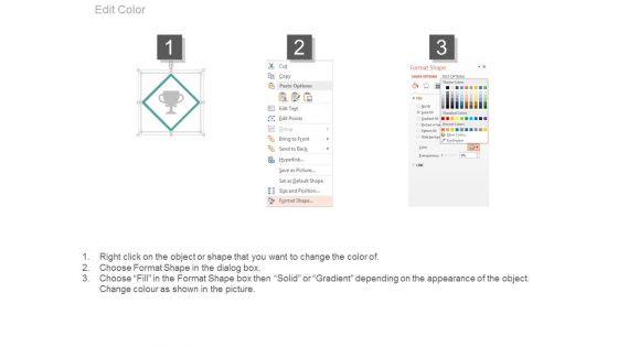 Three Staged Timeline For Success Milestones Powerpoint Slides