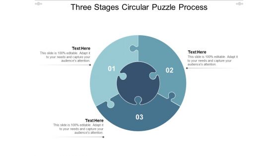 Three Stages Circular Puzzle Process Ppt PowerPoint Presentation Gallery Gridlines