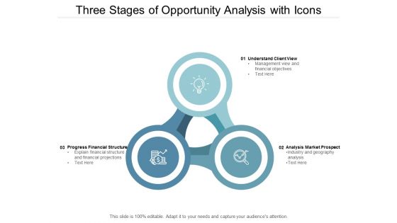 Three Stages Of Opportunity Analysis With Icons Ppt PowerPoint Presentation Icon Backgrounds