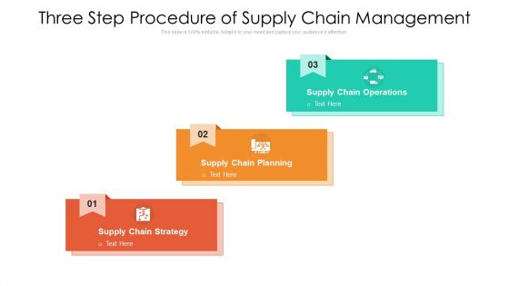 Three Step Procedure Of Supply Chain Management Ppt PowerPoint Presentation Gallery Icon PDF