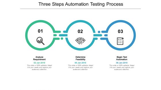 Three Steps Automation Testing Process Ppt PowerPoint Presentation Styles Graphic Images