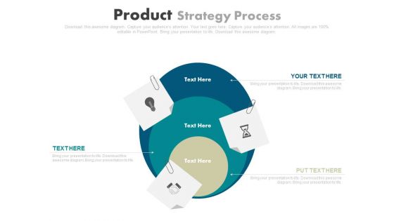 Three Steps Business Strategy Chart Powerpoint Template