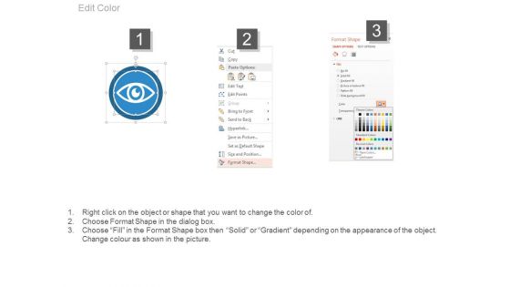 Three Steps For Business Vision Strategy Powerpoint Slides