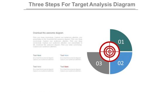 Three Steps For Target Analysis Diagram Powerpoint Slides
