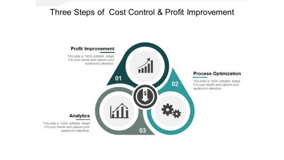 Three Steps Of Cost Control And Profit Improvement Ppt PowerPoint Presentation Ideas Master Slide