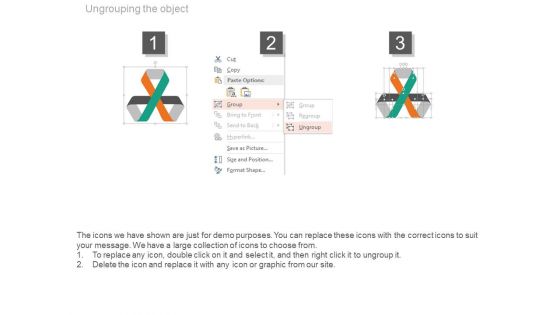 Three Steps Ribbon Diagram For Financial Measurement Powerpoint Slides