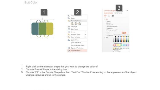 Three Steps Strategic Planning Model Powerpoint Template