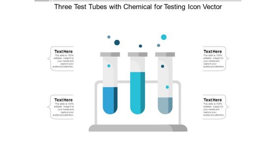 Three Test Tubes With Chemical For Testing Icon Vector Ppt PowerPoint Presentation Infographic Template Topics