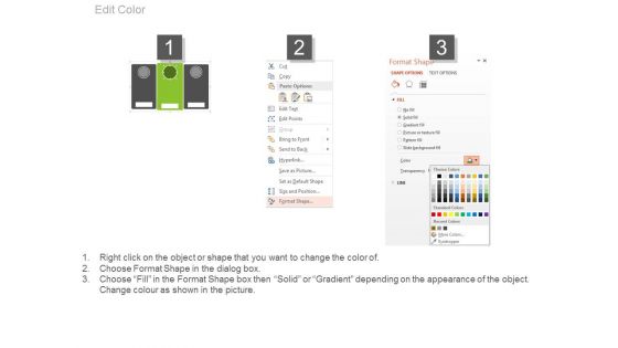 Three Text Tags Compare Chart Powerpoint Slides
