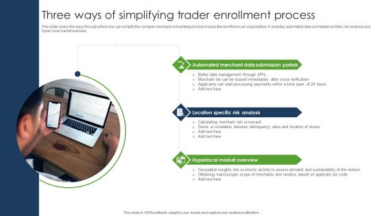 Three Ways Of Simplifying Trader Enrollment Process Mockup PDF Three Ways Of Simplifying Trader Enrollment Process Mockup PDF