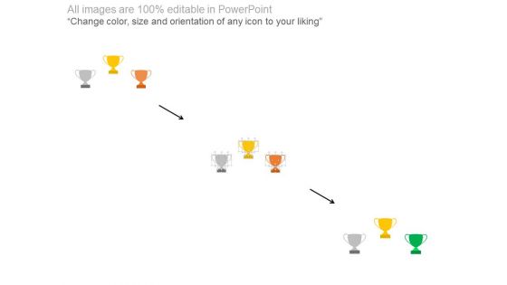 Three Winner Trophies For Success Strategy Powerpoint Template