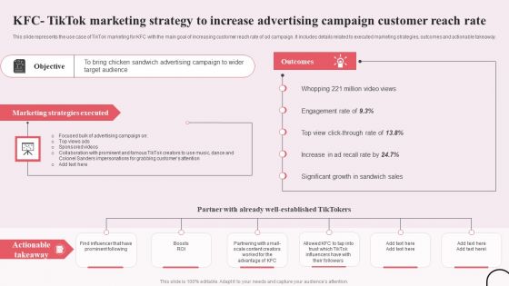 Tiktok Digital Marketing Campaign Kfc Tiktok Marketing Strategy Increase Advertising Campaign Infographics PDF