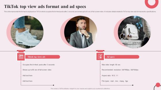Tiktok Digital Marketing Campaign Tiktok Top View Ads Format And Ad Specs Demonstration PDF