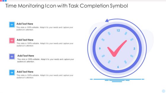 Time Monitoring Icon With Task Completion Symbol Sample PDF