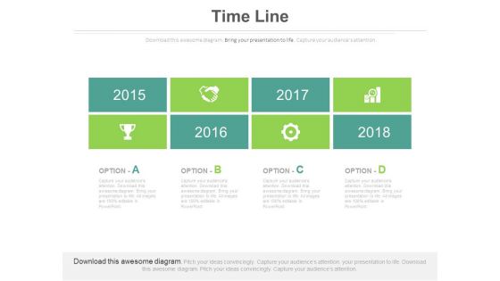 Timeline Chart With Business Growth And Success Icons Powerpoint Slides