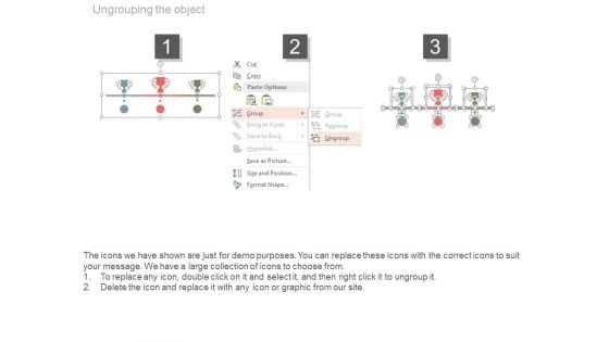 Timeline Diagram With Trophies For Success Planning Powerpoint Slides