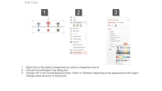 Timeline Diagram With Trophies For Success Planning Powerpoint Slides